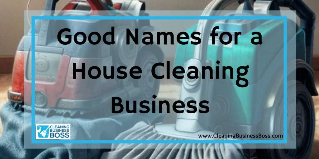 Good Names for a House Cleaning Business Cleaning Business Boss